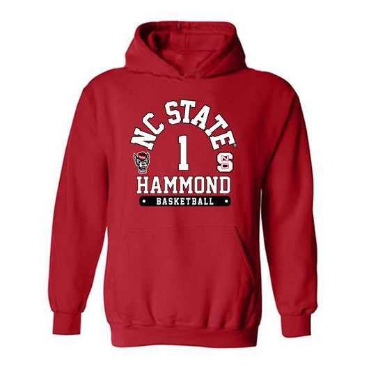 NC State - NCAA Men's Basketball : Christian Hammond - Fashion Shersey Hooded Sweatshirt-0