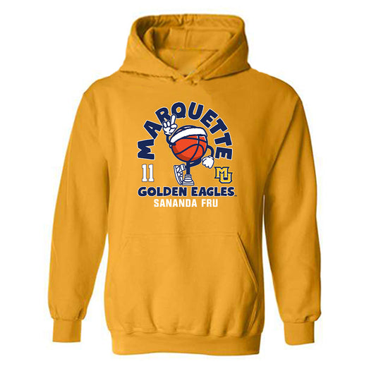 Marquette - NCAA Men's Basketball : Sananda Fru - Fashion Shersey Hooded Sweatshirt-0