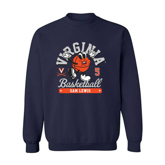 Virginia - NCAA Men's Basketball : Sam Lewis - Fashion Shersey Crewneck Sweatshirt-0