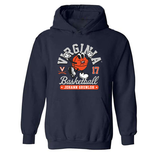 Virginia - NCAA Men's Basketball : Johann Grunloh - Fashion Shersey Hooded Sweatshirt-0