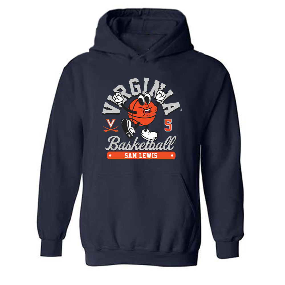 Virginia - NCAA Men's Basketball : Sam Lewis - Fashion Shersey Hooded Sweatshirt-0
