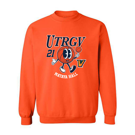 UTRGV - NCAA Women's Basketball : mataya hall - Fashion Shersey Crewneck Sweatshirt-0