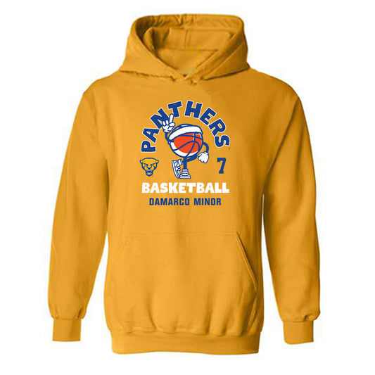 Pittsburgh - NCAA Men's Basketball : Damarco Minor - Fashion Shersey Hooded Sweatshirt-0