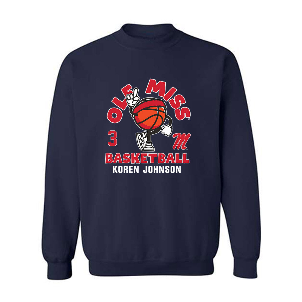 Ole Miss - NCAA Men's Basketball : Koren Johnson - Fashion Shersey Crewneck Sweatshirt-0