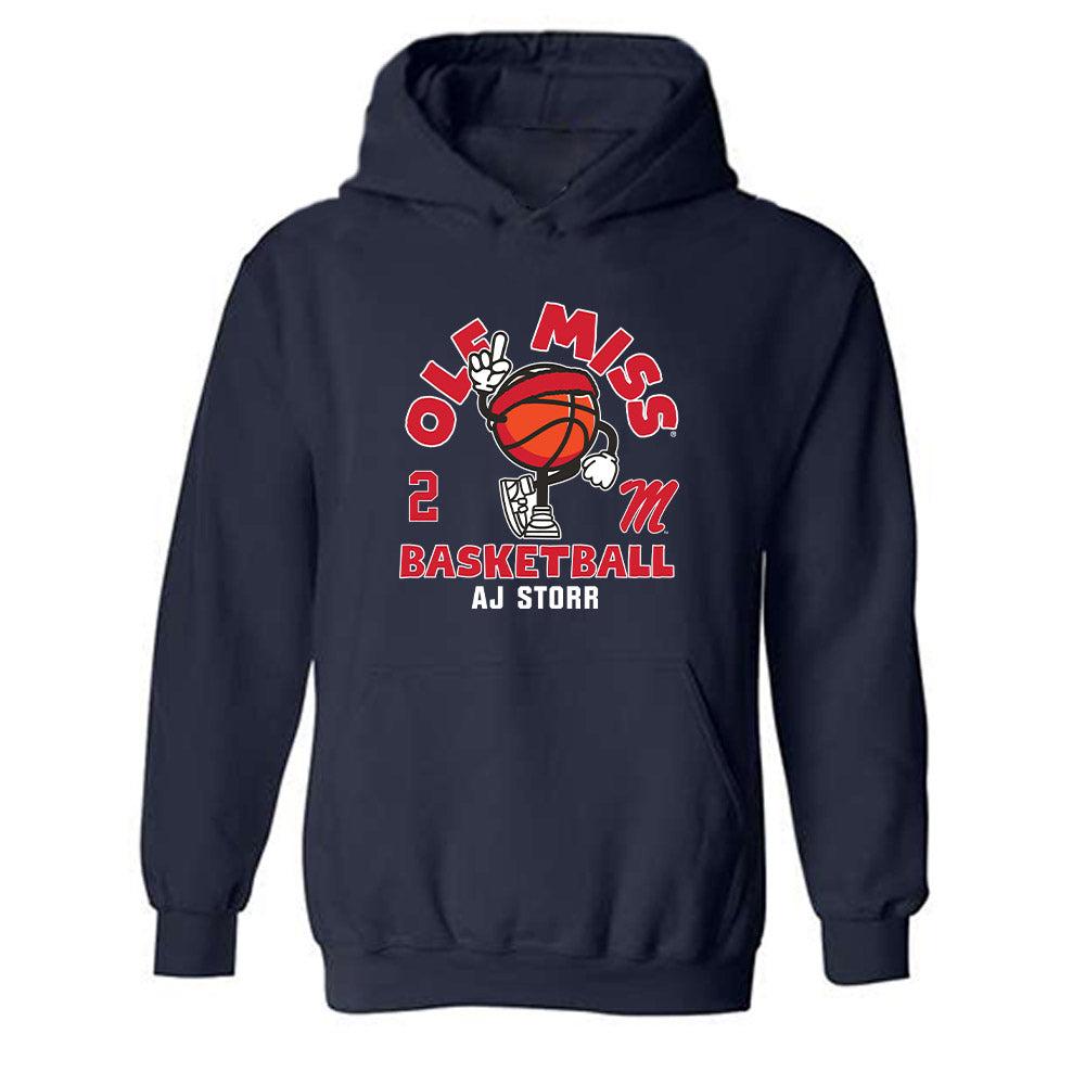 Ole Miss - NCAA Men's Basketball : AJ Storr - Fashion Shersey Hooded Sweatshirt-0