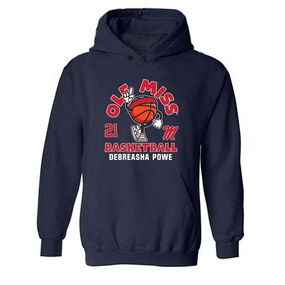 Ole Miss - NCAA Women's Basketball : Debreasha Powe - Fashion Shersey Hooded Sweatshirt-0