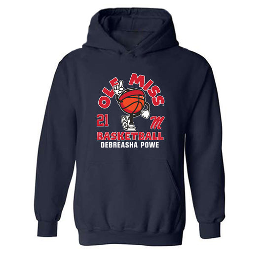 Ole Miss - NCAA Women's Basketball : Debreasha Powe - Fashion Shersey Hooded Sweatshirt-0