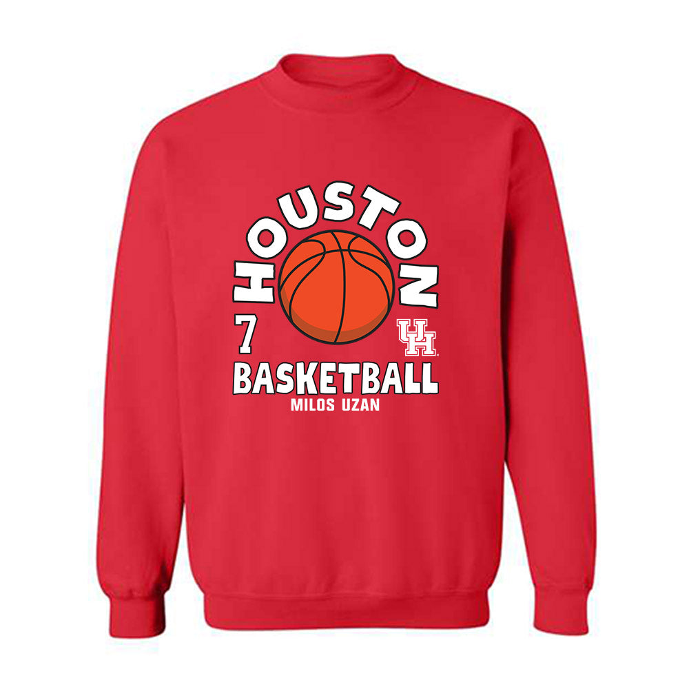 Houston - NCAA Men's Basketball : Milos Uzan - Fashion Shersey Crewneck Sweatshirt-0