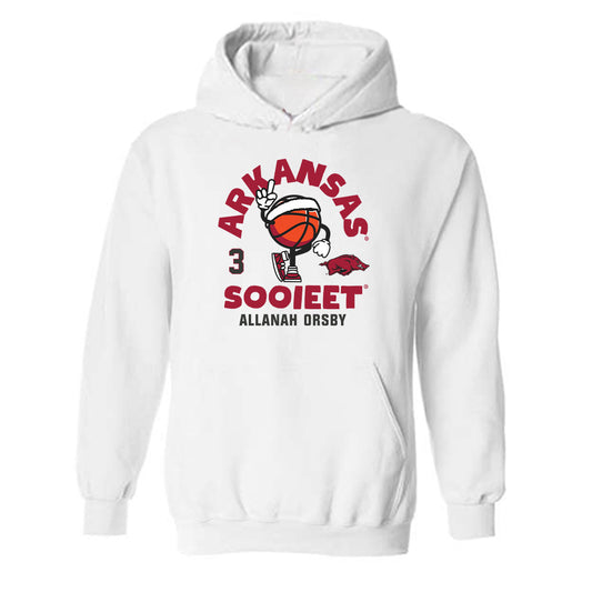 Arkansas - NCAA Women's Basketball : Allanah Orsby - Fashion Shersey Hooded Sweatshirt-0