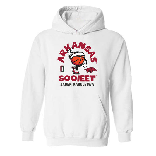 Arkansas - NCAA Men's Basketball : Jaden Karuletwa - Fashion Shersey Hooded Sweatshirt-0