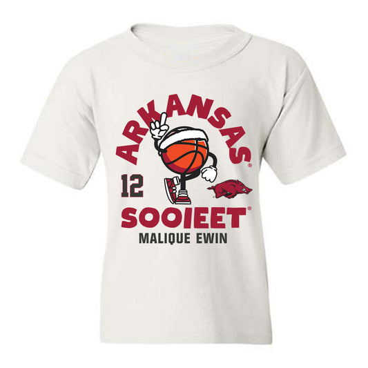 Arkansas - NCAA Men's Basketball : Malique Ewin - Fashion Shersey Youth T-Shirt-0