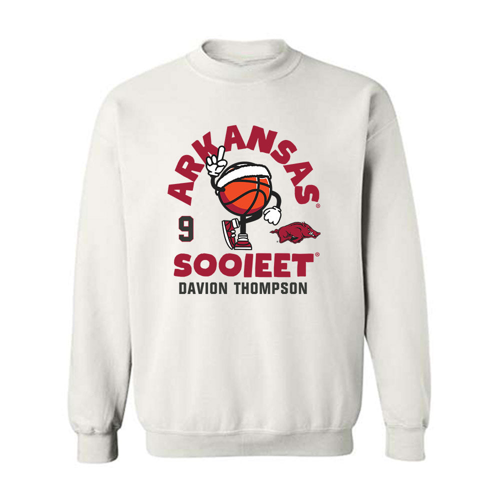 Arkansas - NCAA Men's Basketball : Davion Thompson - Fashion Shersey Crewneck Sweatshirt-0