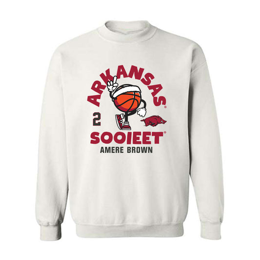 Arkansas - NCAA Men's Basketball : Amere Brown - Fashion Shersey Crewneck Sweatshirt-0