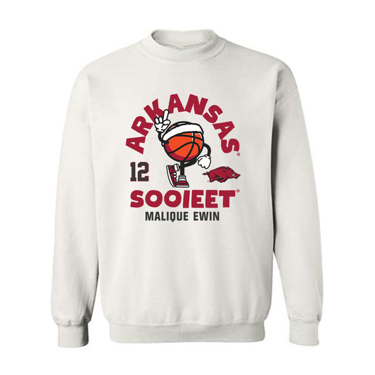 Arkansas - NCAA Men's Basketball : Malique Ewin - Fashion Shersey Crewneck Sweatshirt-0