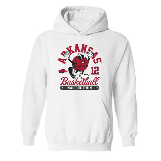 Arkansas - NCAA Men's Basketball : Malique Ewin - Fashion Shersey Hooded Sweatshirt-0