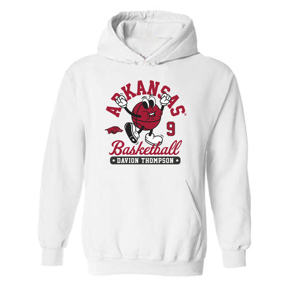 Arkansas - NCAA Men's Basketball : Davion Thompson - Fashion Shersey Hooded Sweatshirt-0