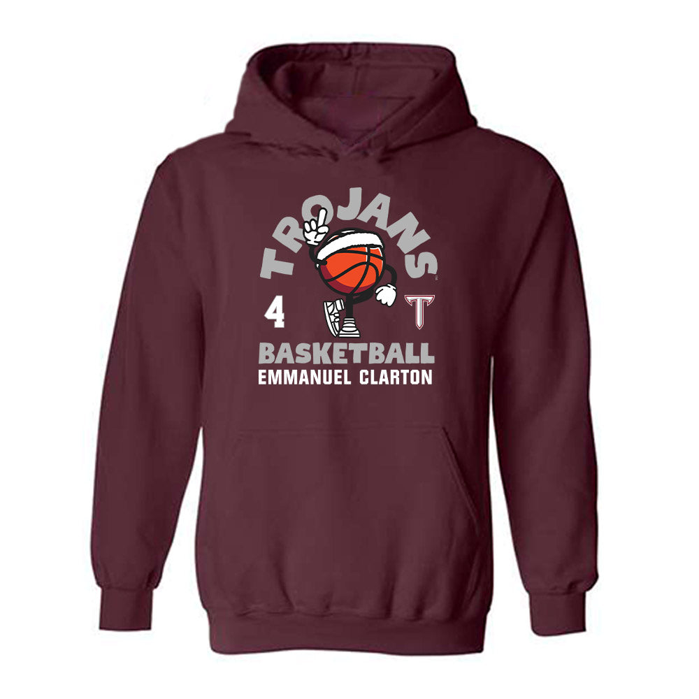 Troy - NCAA Men's Basketball : Emmanuel Clarton - Fashion Shersey Hooded Sweatshirt-0