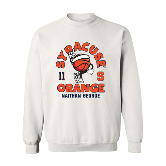 Syracuse - NCAA Men's Basketball : Naithan George - Fashion Shersey Crewneck Sweatshirt-0