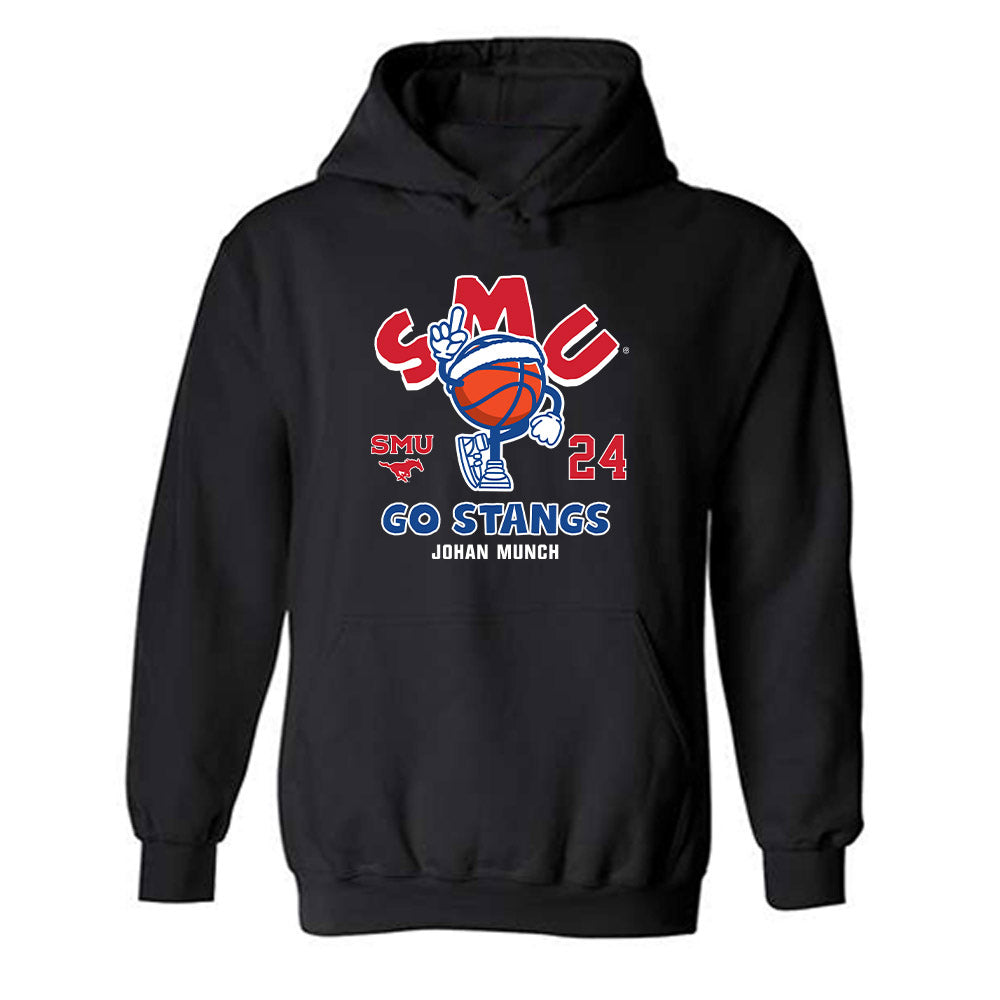 SMU - NCAA Men's Basketball : Johan Munch - Fashion Shersey Hooded Sweatshirt-0