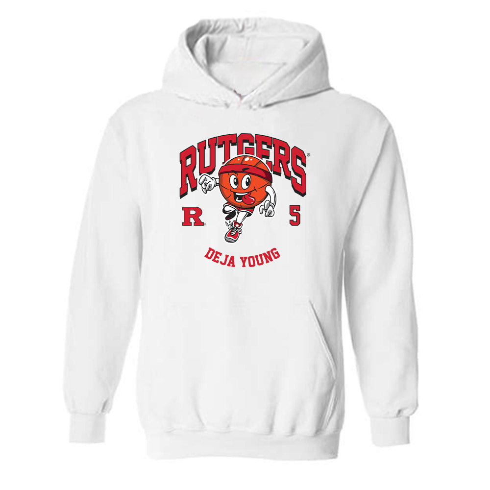 Rutgers - NCAA Women's Basketball : Deja Young - Fashion Shersey Hooded Sweatshirt-0