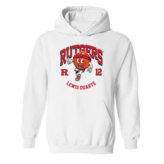 Rutgers - NCAA Men's Basketball : Lewis Duarte - Fashion Shersey Hooded Sweatshirt-0