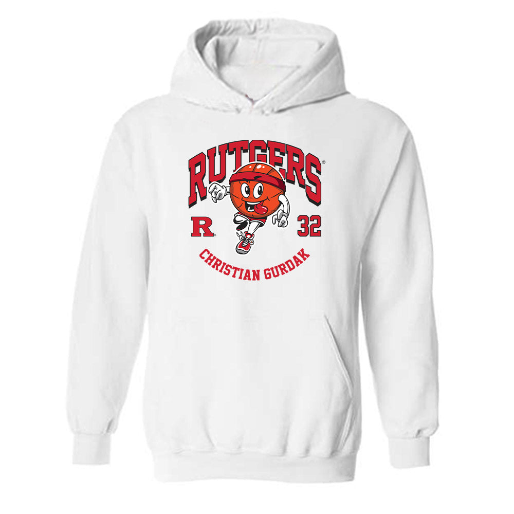 Rutgers - NCAA Men's Basketball : Christian Gurdak - Fashion Shersey Hooded Sweatshirt-0