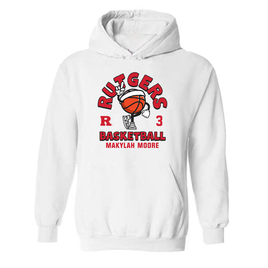 Rutgers - NCAA Women's Basketball : Makylah Moore - Hooded Sweatshirt-0