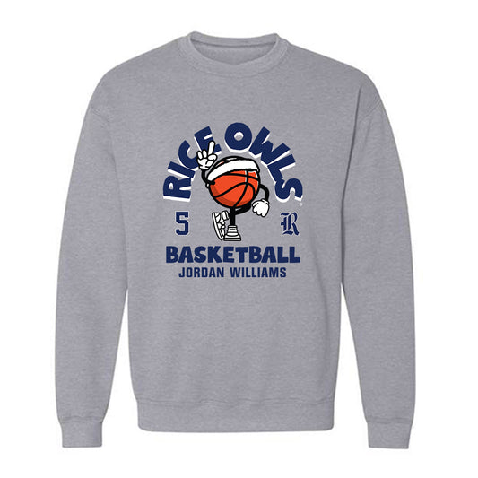 Rice - NCAA Men's Basketball : Jordan Williams - Fashion Shersey Crewneck Sweatshirt-0