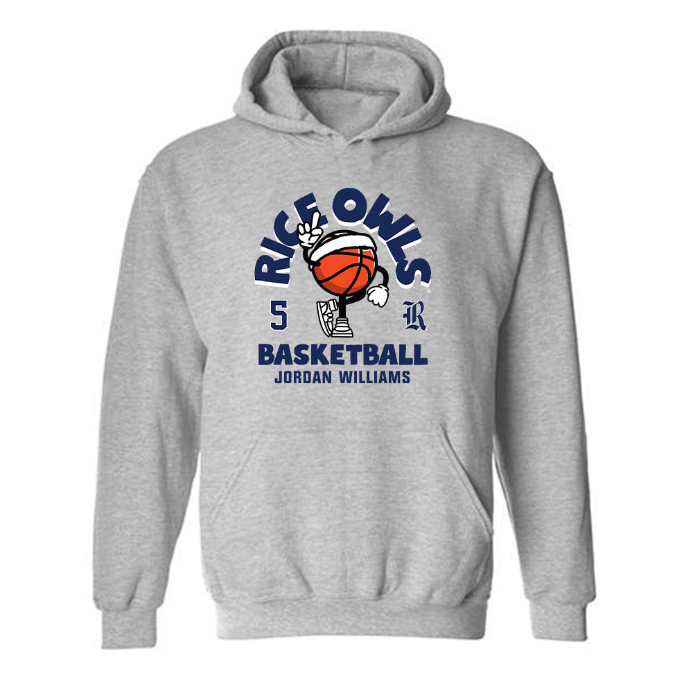 Rice - NCAA Men's Basketball : Jordan Williams - Fashion Shersey Hooded Sweatshirt-0