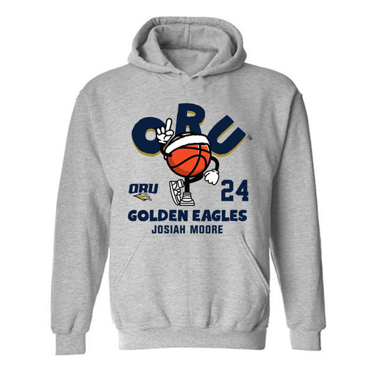 Oral Roberts - NCAA Men's Basketball : Josiah Moore - Fashion Shersey Hooded Sweatshirt-0