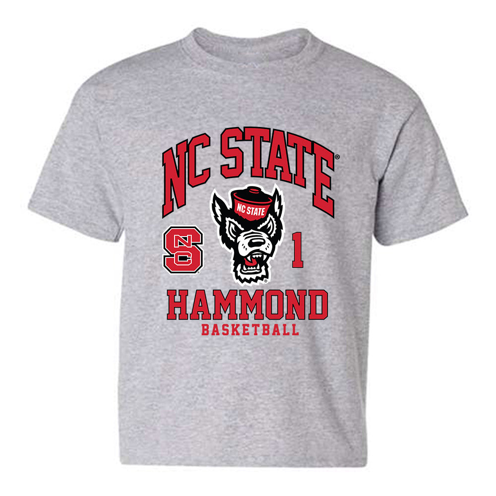 NC State - NCAA Men's Basketball : Christian Hammond - Fashion Shersey Youth T-Shirt-0