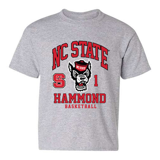 NC State - NCAA Men's Basketball : Christian Hammond - Fashion Shersey Youth T-Shirt-0