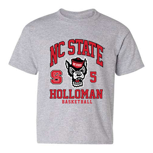 NC State - NCAA Men's Basketball : Tre Holloman - Fashion Shersey Youth T-Shirt-0