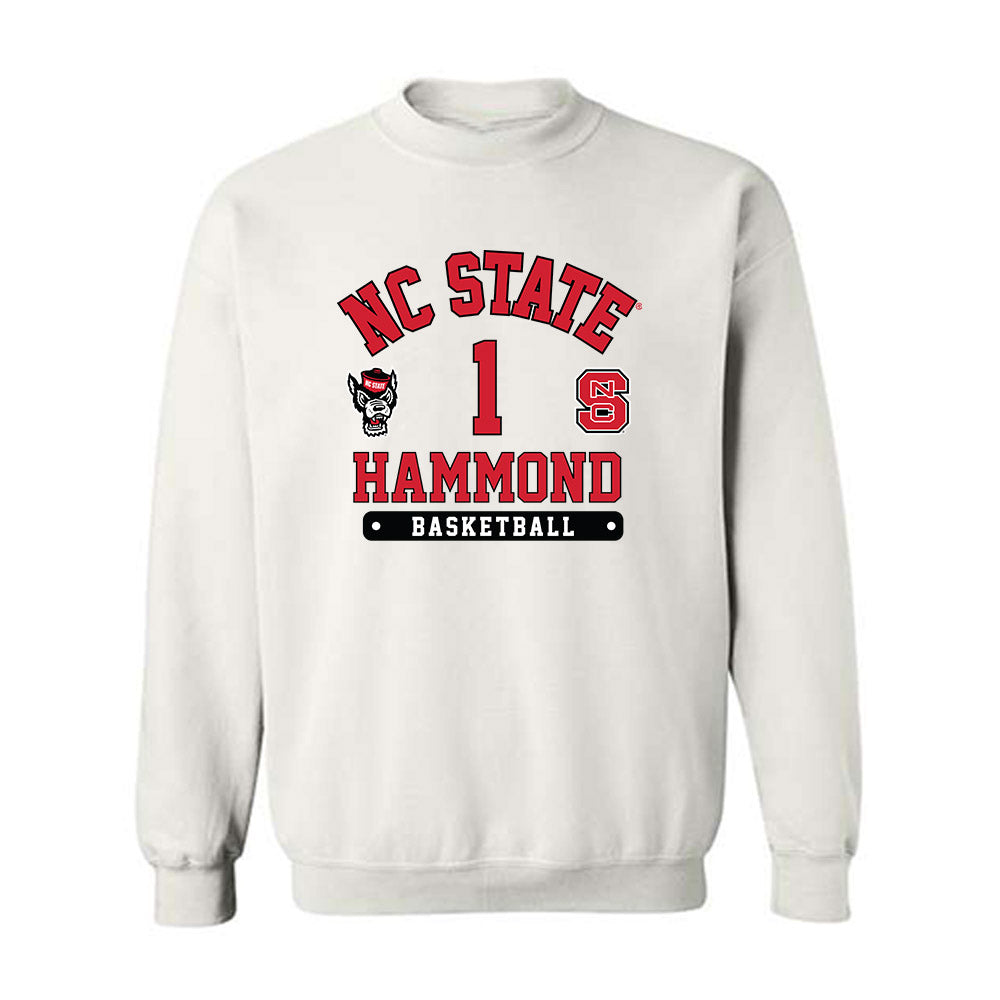 NC State - NCAA Men's Basketball : Christian Hammond - Fashion Shersey Crewneck Sweatshirt-0