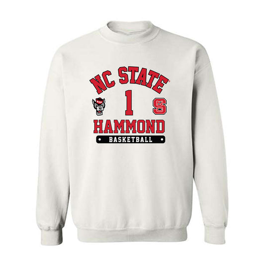 NC State - NCAA Men's Basketball : Christian Hammond - Fashion Shersey Crewneck Sweatshirt-0