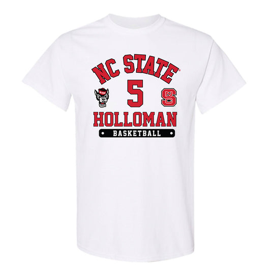 NC State - NCAA Men's Basketball : Tre Holloman - Fashion Shersey T-Shirt-0