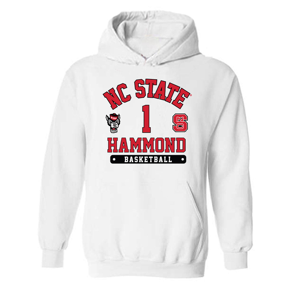NC State - NCAA Men's Basketball : Christian Hammond - Fashion Shersey Hooded Sweatshirt-0