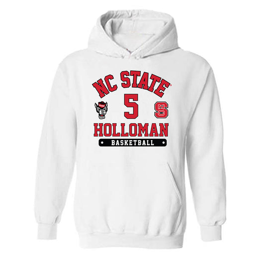 NC State - NCAA Men's Basketball : Tre Holloman - Fashion Shersey Hooded Sweatshirt-0