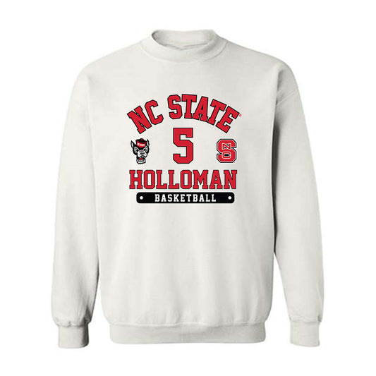 NC State - NCAA Men's Basketball : Tre Holloman - Fashion Shersey Crewneck Sweatshirt-0