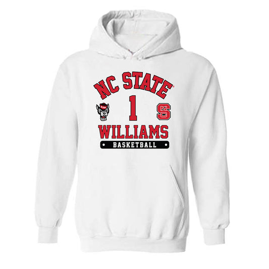NC State - NCAA Men's Basketball : Darrion Williams - Fashion Shersey Hooded Sweatshirt-0