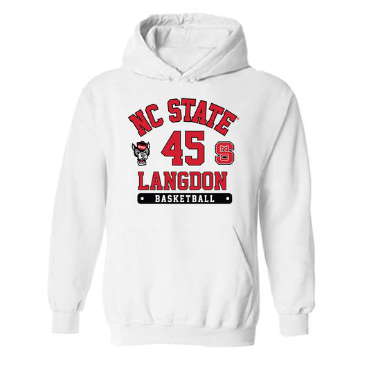 NC State - NCAA Men's Basketball : Colt Langdon - Fashion Shersey Hooded Sweatshirt-0