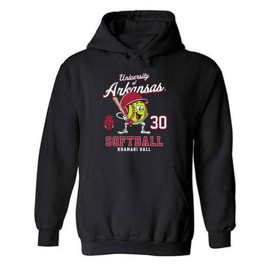 Arkansas - NCAA Softball : Khamari Hall - Fashion Shersey Hooded Sweatshirt-0