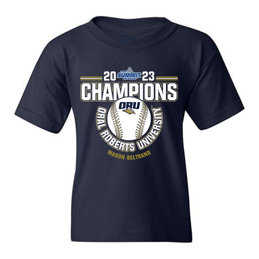 Oral Roberts - NCAA Baseball : Mason Beltrand - Sports Shersey Youth T-Shirt-0