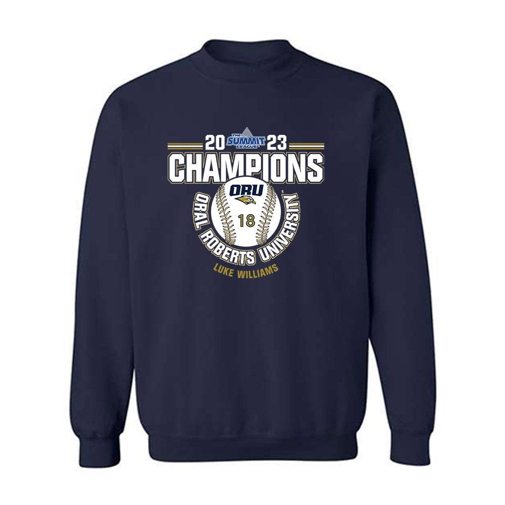 Oral Roberts - NCAA Baseball : Luke Williams - Sports Shersey Crewneck Sweatshirt-0