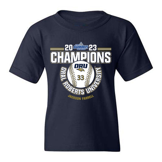 Oral Roberts - NCAA Baseball : Jackson Farrell - Sports Shersey Youth T-Shirt-0