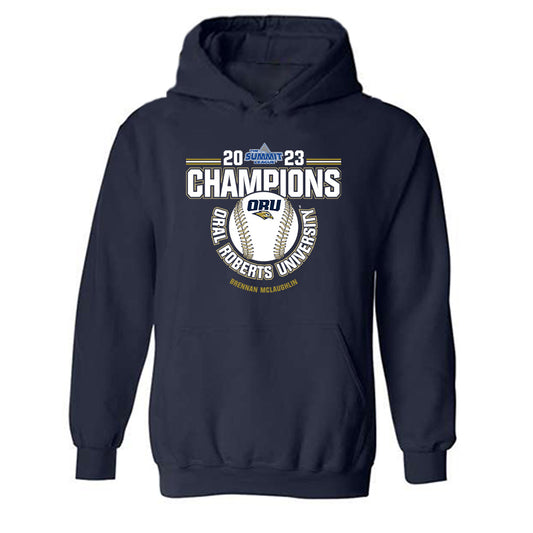 Oral Roberts - NCAA Baseball : Brennan McLaughlin - Sports Shersey Hooded Sweatshirt-0