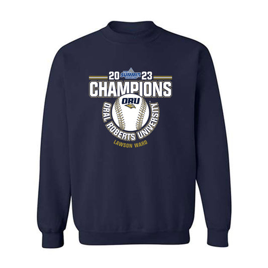 Oral Roberts - NCAA Baseball : Lawson Ward - Sports Shersey Crewneck Sweatshirt-0