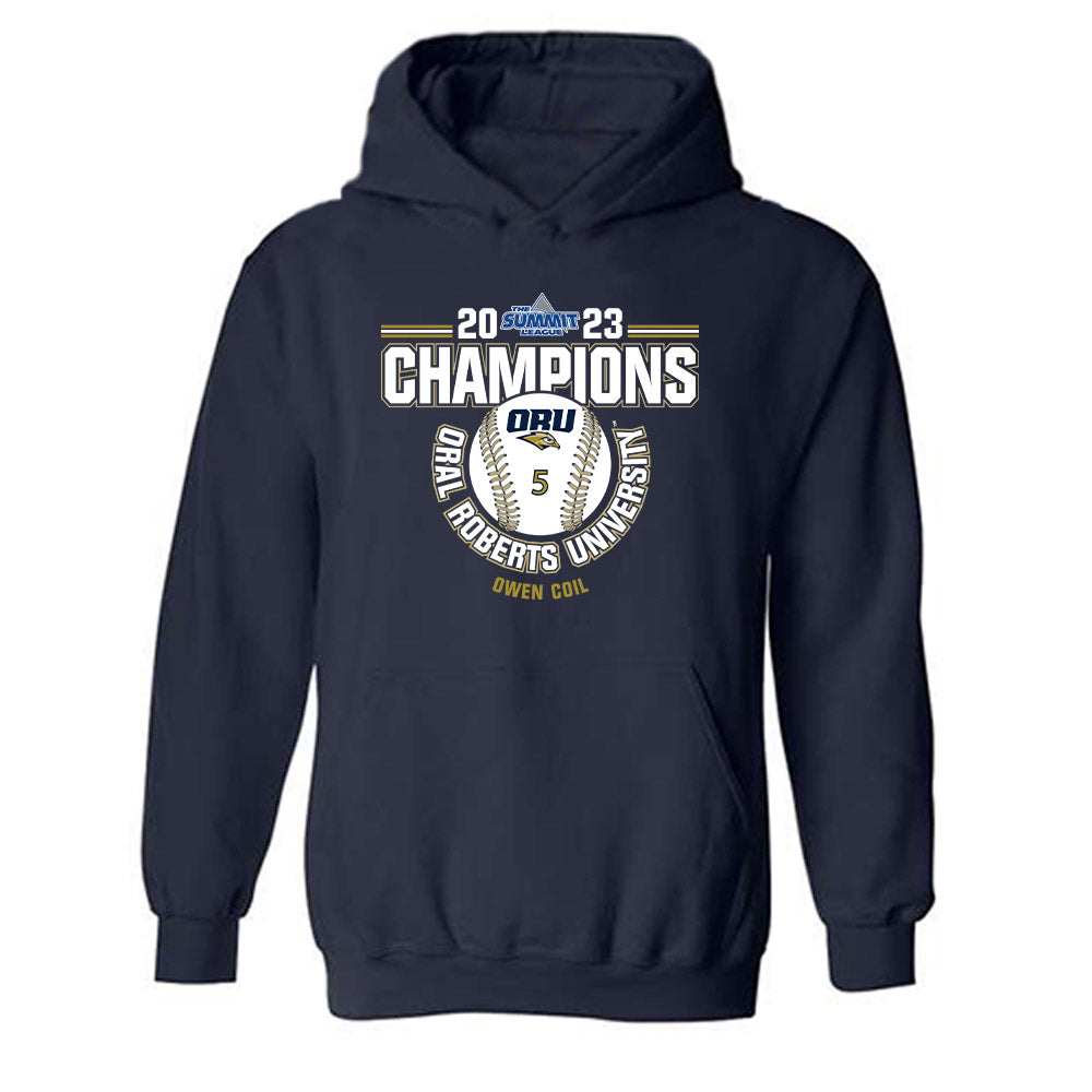 Oral Roberts - NCAA Baseball : Owen Coil - Sports Shersey Hooded Sweatshirt