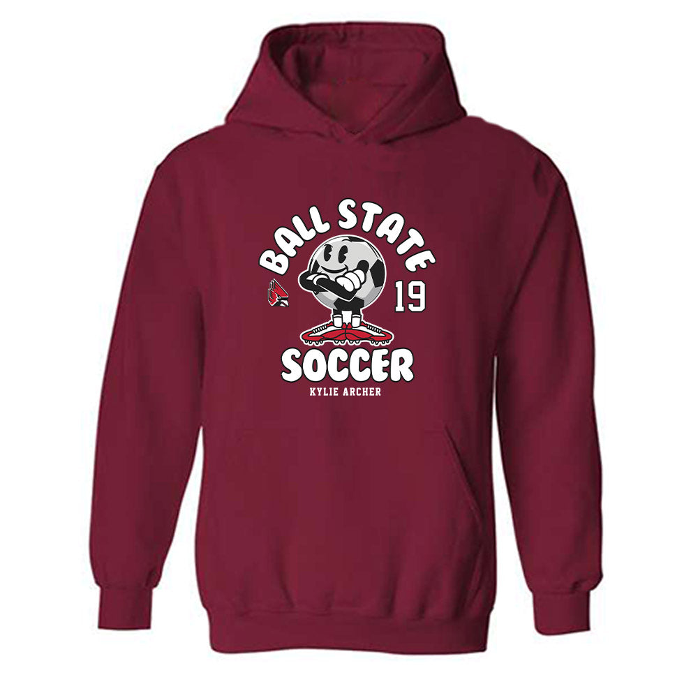 Ball State - NCAA Women's Soccer : Kylie Archer - Fashion Shersey Hooded Sweatshirt-0