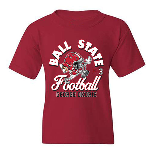 Ball State - NCAA Football : George Okorie - Fashion Shersey Youth T-Shirt-0